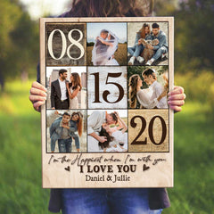 Anniversary Gift, Personalized Anniversary Photo Collage Poster, Anniversary Gifts for Him