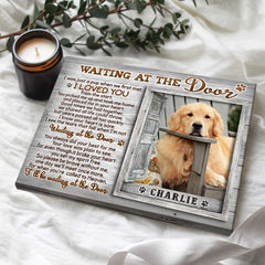 Pet Memorial Gift, Dog Loss Gift, Waiting At The Door Personalized Dog Photo Poster Print