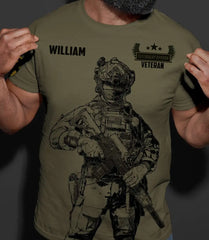 Walked The Walk, Military Custom Division - Veterans Personalized T-Shirts - Veterans Day Gifts for Dad and Grandpa