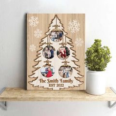 Christmas Tree Picture Collage Canvas, Christmas Photo Gift, Best Family Christmas Gifts