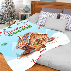 Grandma's Cookie Tasting Crew - Personalized Custom Blanket - Christmas Gift For Family Members