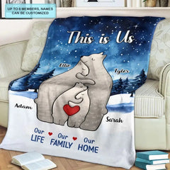 Our Life Our Family Our Home- Personalized Custom Blanket - Christmas Gift For Family, Family Members