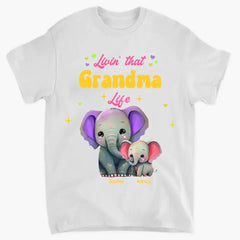 Personalized Livin That Grandma Life Elephant Color Print Clothing