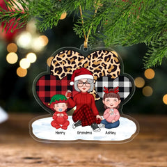 Personalized Grandma & Kids Custom Name Christmas Gift Acrylic Ornament Printed