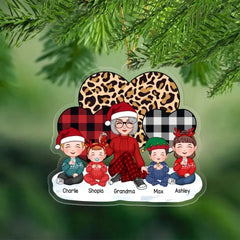 Personalized Grandma & Kids Custom Name Christmas Gift Acrylic Ornament Printed
