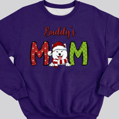 Custom Dog Mom Shirt, Personalized Christmas Dog Sweatshirt, Dog Mom Sweatshirt, Santa Dog Christmas Sweatshirt, Christmas Gift For Dog Mom