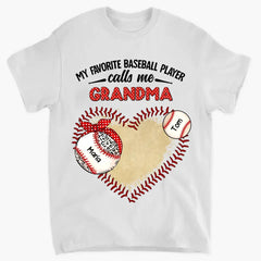 Personalized "My Favorite Baseball Player Calls Me Grandma" Print Clothing