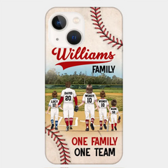 Custom Personalized Baseball Family Phone Case - Upto 3 Children - Gift Idea For Valentine's Day/Birthday/Anniversary/ Mother's Day Gift For Wife From Husband - One Family One Team - Case for iPhone/Samsung