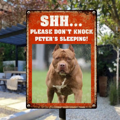 Beware of Dog Metal Yard Sign, Gift for Dog Lovers, Please Don't Knock My Baby Is Sleeping Funny Warning Sign