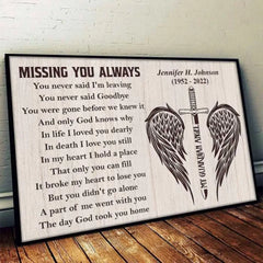 Missing You Always - Memorial Personalized Custom Horizontal Poster - Sympathy Gift For Family Members