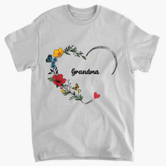 Colorful Flowers Grandma Nana Mimi Abuela With Grandkids Name Personalized Sweatshirt For Mother's Day