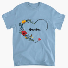 Colorful Flowers Grandma Nana Mimi Abuela With Grandkids Name Personalized Sweatshirt For Mother's Day