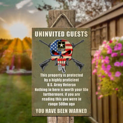 Veteran Metal Sign - Custom Military Unit - This Property Is Protected By A Highly Proficient