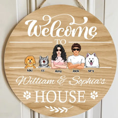 Pawzity Welcome Door Signs, Gifts For Pet Lovers, Welcome To Pet Lovers House Custom Wooden Signs