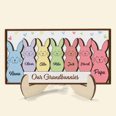 Grandma's Peeps - Personalized Custom 2-Layer Wooden Plaque - Easter Gift For Family Members, Grandma, Mom