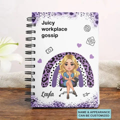 Juicy Workplace Gossip - Personalized Custom Spiral Journal - Birthday Gift For Office Staff, Colleague