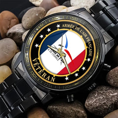 Montre personnalisée avec logo de l'Armée française et impression de l'heure