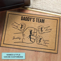 Daddy's Team - Personalized Custom Doormat - Father's Day Gift For Dad