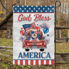 God Bless America - Personalized Garden Flag, 4th Of July Decoration