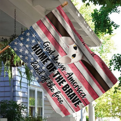 God Bless America - Personalized Cat Garden Flag