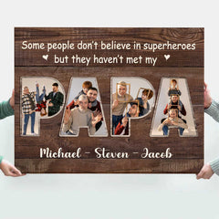 Personalized Gifts for Grandpa, Papa Gifts, Papa Photo Collage Print, Fathers Day Gifts For Papa