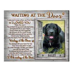 Pet Memorial Gift, Dog Loss Gift, Waiting At The Door Personalized Dog Photo Poster Print