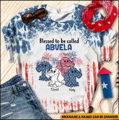 USA July 4th Grandma Mom Elephant Custom Nickname Names Independence Day Gift 3d Tshirt Hoodie