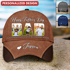 Happy Father's Day You Are The World Personalized Cap