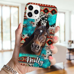 Wester Cow Coaster Cowhide Aztec Pattern, Love Country Horse Breed Personalized Phone Case