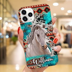 Wester Cow Coaster Cowhide Aztec Pattern, Love Country Horse Breed Personalized Phone Case