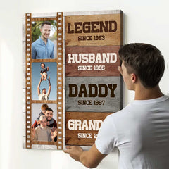 Legend Husband Daddy Grandpa Photo Print, Father’s Day Gifts For New Grandpa, Personalized Daddy Grandpa Gifts（No frame）