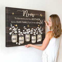 Mothers Day Personalized Gifts for Mom, Mom Poster with Kids Names, Gift for Mom From Daughter Birthday