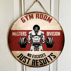 Old Man Gym Lifting Club - Personalized Round Wood Sign - Birthday Gift For Gymer, Fitness Lover