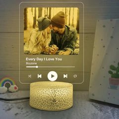 Custom Photo , Song 3D LED Night Lamp for Music Lovers, Valentine Gift, Anniversary Gifts For Her Him