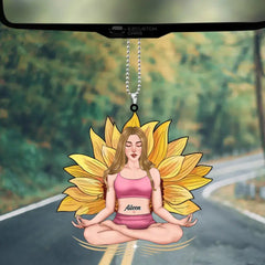 Yoga Mandala Girl, Gift For Yoga Lovers, Personalized Car Ornament