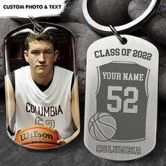 Class Of 2022 Basketball Graduation Metal Keychain, Basketball Gift