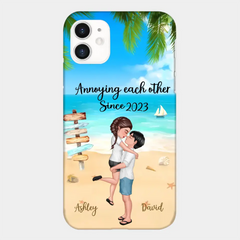 Doll Couple Hugging Kissing On The Beach Personalized Phone Case