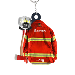 Firefighter Armor Custom Shape Keychain