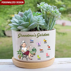 Personalized Mother's Day Gift Mom Grandma's Garden Nana's Love Bugs Ceramic Plant Pot