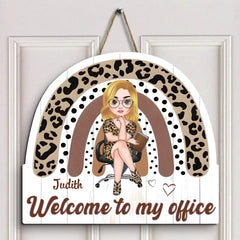 Personalized Custom Door Sign - Birthday, Welcoming Gift For Office Staff - Welcome To My Office