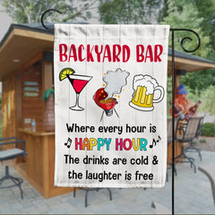 The Laughter Is Free Backyard Bar Gardening Flag