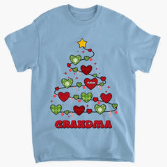 Grandma Christmas Tree - Personalized Custom T-Shirt - Christmas Gift For Grandma, Mom, Family Members