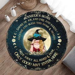 CUSTOM PERSONALIZED WITCH ROUND RUG-GIFT IDEA FOR HALLOWEEN/ WICCA DECOR/PAGAN DECOR -ONLY GOOD MAY ENTER HERE