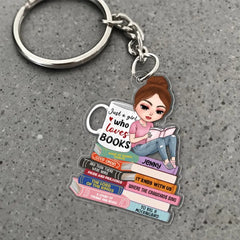 Just A Girl Who Loves Book Personalized Keychain Gift For Book Lover