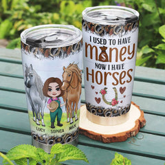 I Used To Have Money, Personalized Tumbler, Gift For Horse Lover