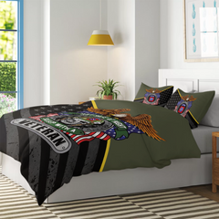 Custom Bedding Set US Military Services Veteran Proudly Served Premium Multiple Gift For Veteran