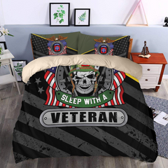 Custom Bedding Set US Military Services Veteran Proudly Served Premium Multiple Gift For Veteran