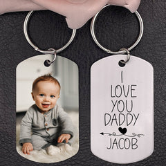 Custom Keychain with Picture-Personalized Photo Keychain Gift For Dad