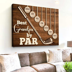 Best Grandpa By Par Custom Kids Names, Fathers Day Golf Gift For Grandpa, Papa