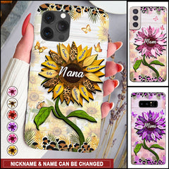 Nana, Mom, Auntie Sunflower - Birthday, Loving Gift For Mother, Grandma, Grandmother - Personalized Phone Case